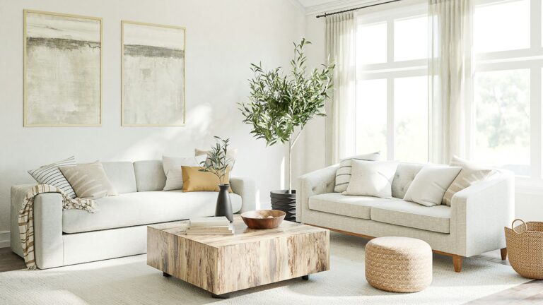 Bright, freshly cleaned living room in a Nashville home